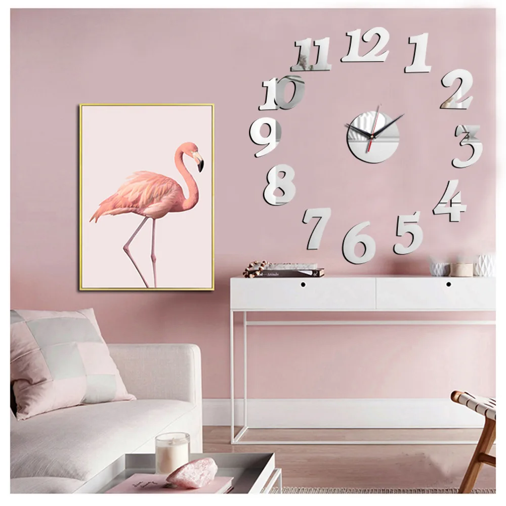 3D Wall Clock Acrylic Mirror Wall Stickers Modern DIY Wall Clocks Home Decor Living Room Quartz Needle reloj de pared 2020 NEW 12