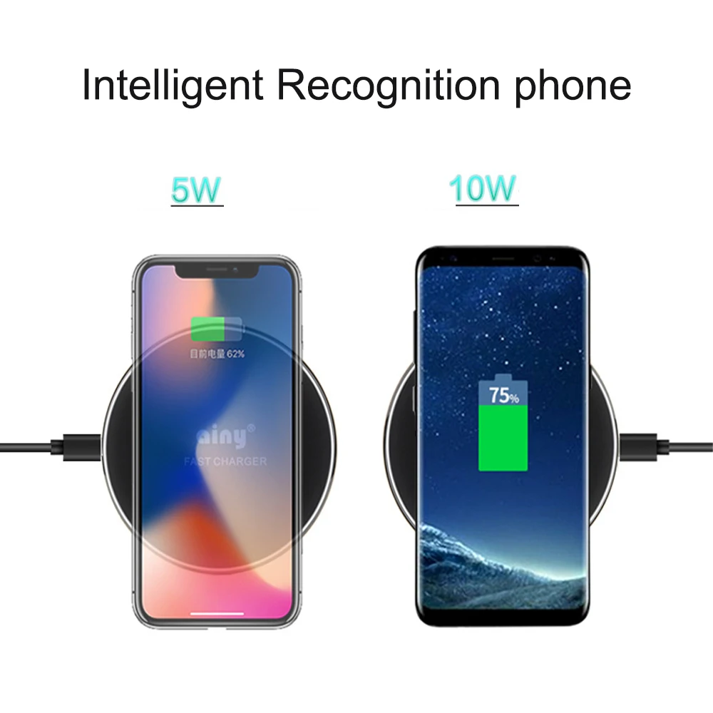  10W Wireless Charger Qi Fast Wireless Charging Pad For iPhone 11 X XS 8 Samsung S10 Huawei Mate30 X