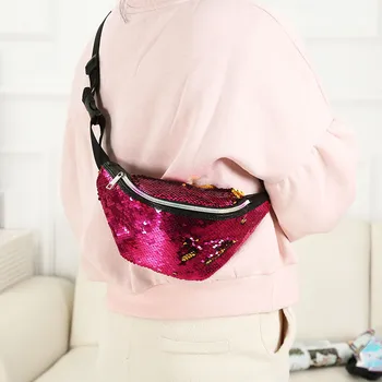 

Women Shiny Mermaid Fashion Female Chest Pockets Waist Bag Fanny Pack for Women Sequins Shoulder Diagonal Pockets Rainbow Purse