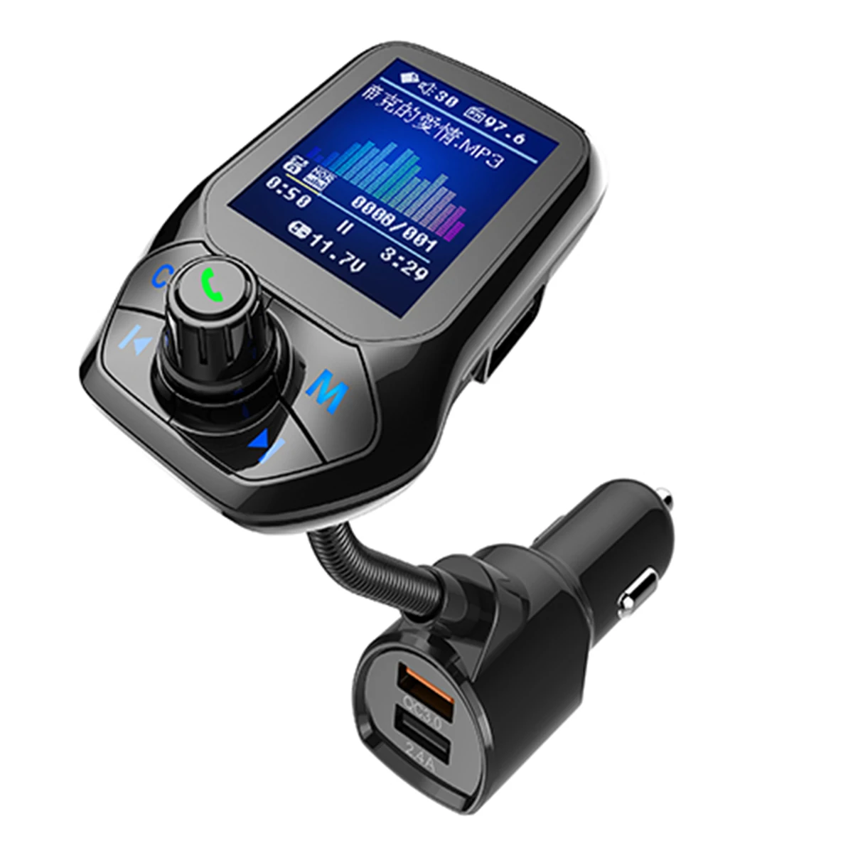 DC 12 V/24 V Быстрая зарядка 3,0 Bluetooth FM передатчик Dual USB Зарядное устройство 1,8 дюймов TFT Экран FM модулятор комплект Автомобильный MP3-плеер
