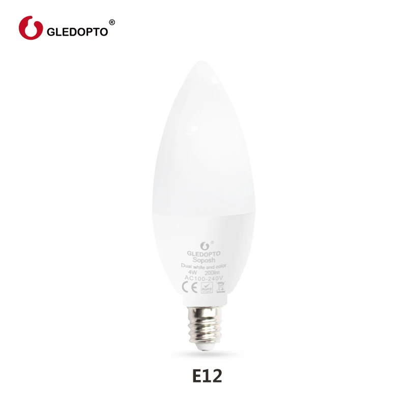 GLEDOPTO Zigbee RGB+ CCT светодиодный 4 Вт умный светильник в форме свечи E12 E14 с дистанционным управлением декоративная лампа с регулируемой яркостью работает с Amazon Echo Plus