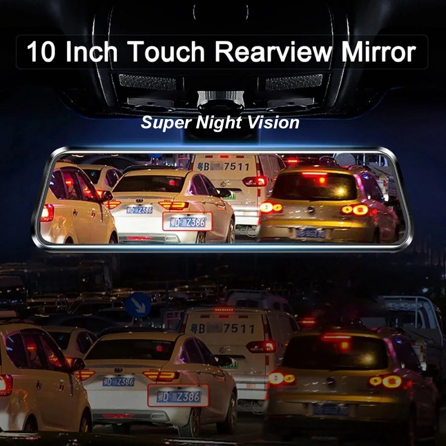 Dvr Dash камера 2K Автомобильный видеорегистратор зеркало FHD 1440P супер ночное видение 10 дюймов двойной объектив Автомобильное зеркало заднего вида авто Dvr рекордер