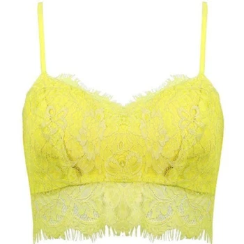

Solid Lace Floral Unpadded Bralette Bra Bustier Crop-Tops Cami Tank S-XL