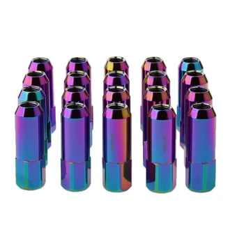 

20 Pieces Color 60MM Aluminum Extended Tuner Lug Nut For Wheel Rims M12X1.25