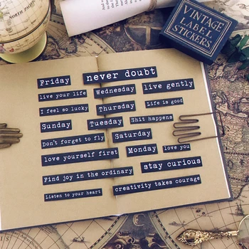 

20pcs Junk Journal Vintage Sentiment Quotes Paper Stickers for Diary Bullet Journal Planner Scrapbook Scrapbooking