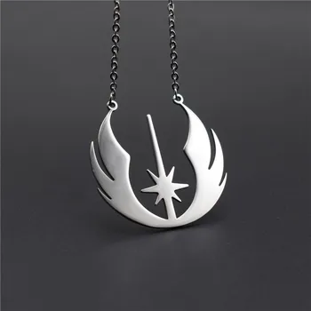 

Elfin Stainelss Steel Star Wars Jedi Order Necklace Trendy Men Star Wars Rebels Pendant Necklaces