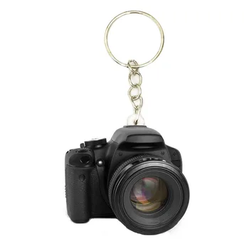 

Mini Black Camera Acrylic Keyring Love Cameras Not 3D Charms Keychain Men Car Key Chain Ring best friends Gift for Women Keyring