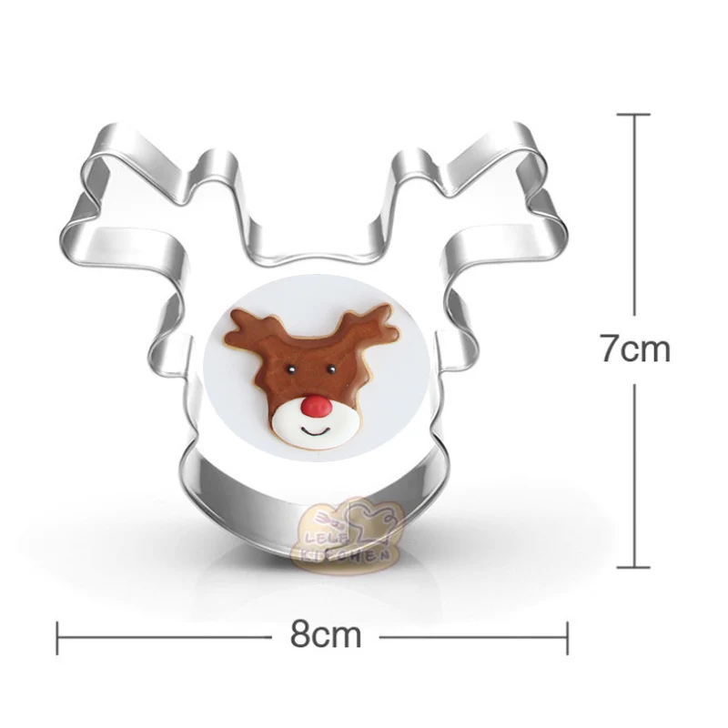 1 шт. Рождественский лось Троян бегущий олень металлические формочки для печенья Emporte кусок бисквит Фондант форма для обрезки формы - Цвет: Тёмно-синий