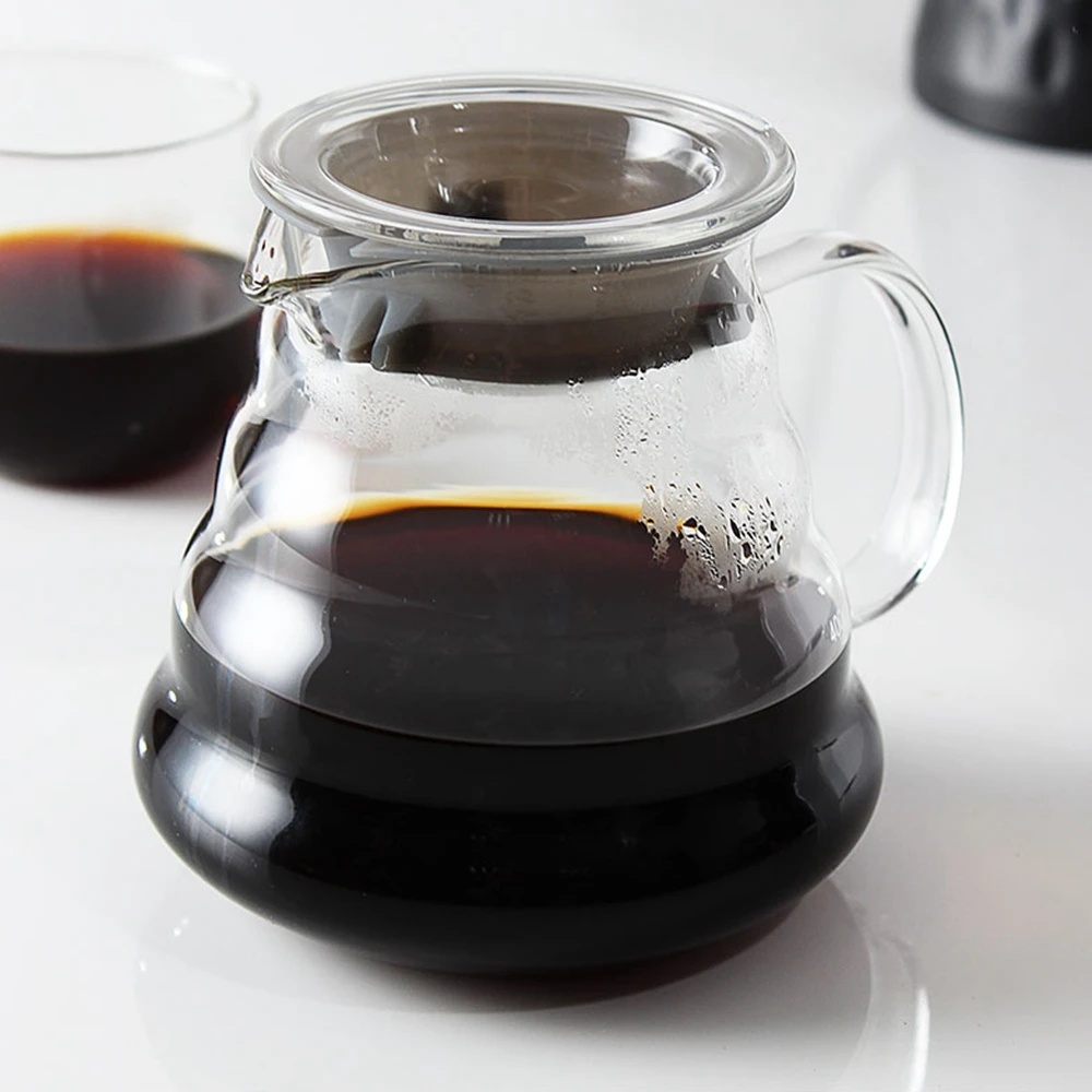 

V60 Pour Over Glass Range Coffee Server High quality Transparent color Glass Coffee Pot Home Hand Brewing Coffee Pot
