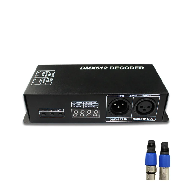 Rgb Dmx512 декодер Dc12V~ 24V 3Chx4A Rgb Dmx512 декодер с цифровым дисплеем