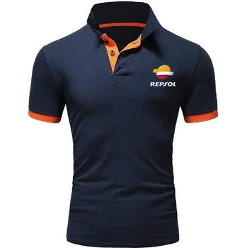 

New Men's poloshirt for REPSOL short sleeve summer Tshirts High Quality Sports jerseys Top Tees Turn-down Collarpolo