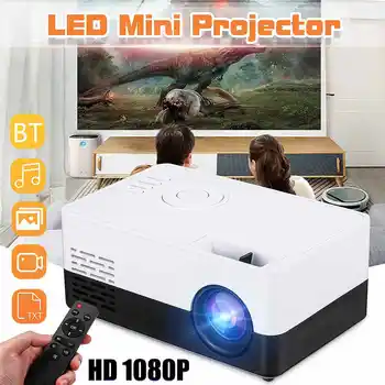 

HD 1080P LED Mini Projector Support 23 Languages USB AV HDMI SD Portable Projector Home Media Player US/AU/UK Plug