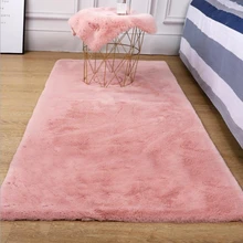 Alfombra mullida de imitación de piel de conejo para dormitorio de niños, alfombrilla moderna para sala de estar, mesa de centro, alfombrilla de pie de felpa para ventana de Bahía, cojín para sofá