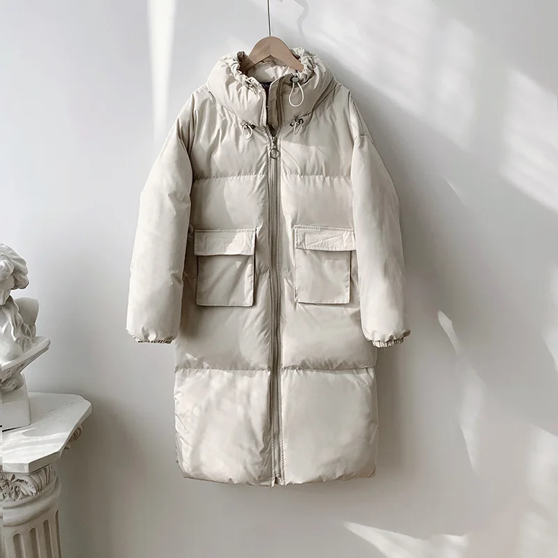 

2020 Spring Women Stand Collar Thick Winter Coat Vintage Loose Style Women Long Warm Coat Oversize Tops For Women Parkas