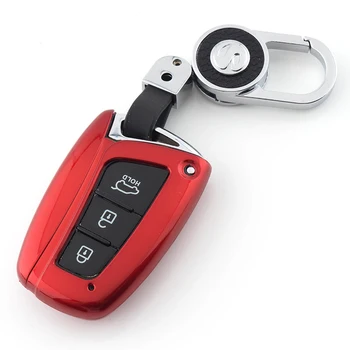 

Car Key Cover Protection Case Remote Key Ring Accessories Shell Covers for Hyundai Grand Santa Fe IX45 2013 2014 2015 2016