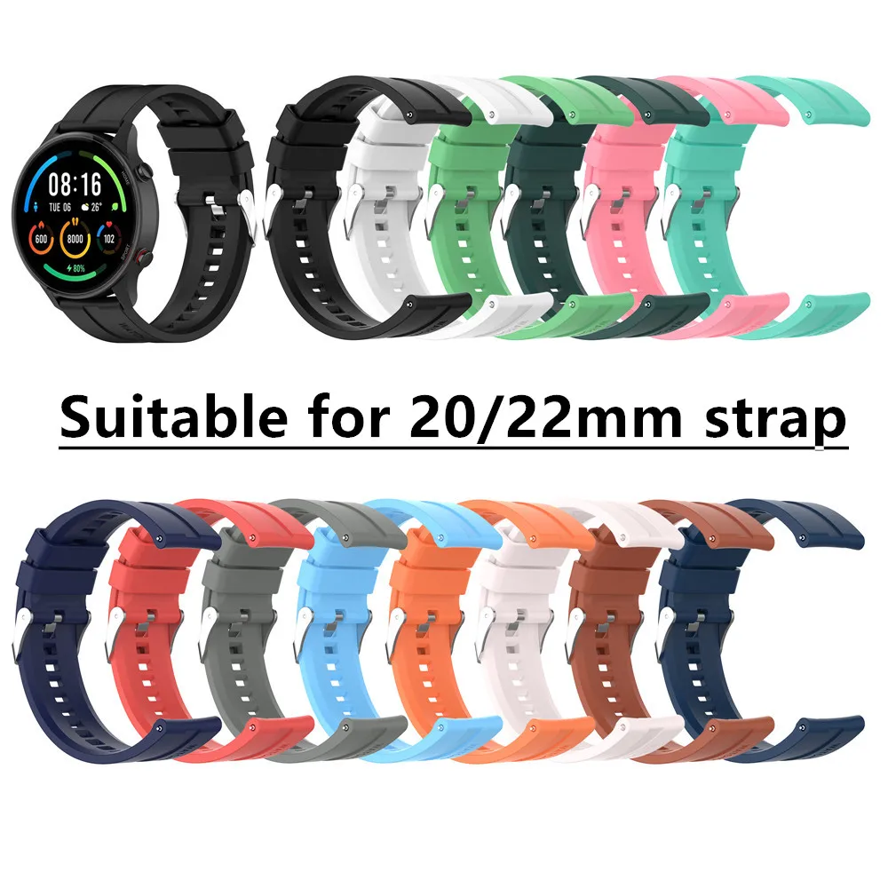 

20mm 22mm Soft Silicone strap for Amazfit GTR 47mm 42mm GTS 3 2 Replace watchband for Samsung Galaxy watch 4 3 Huawei GT2 3 band