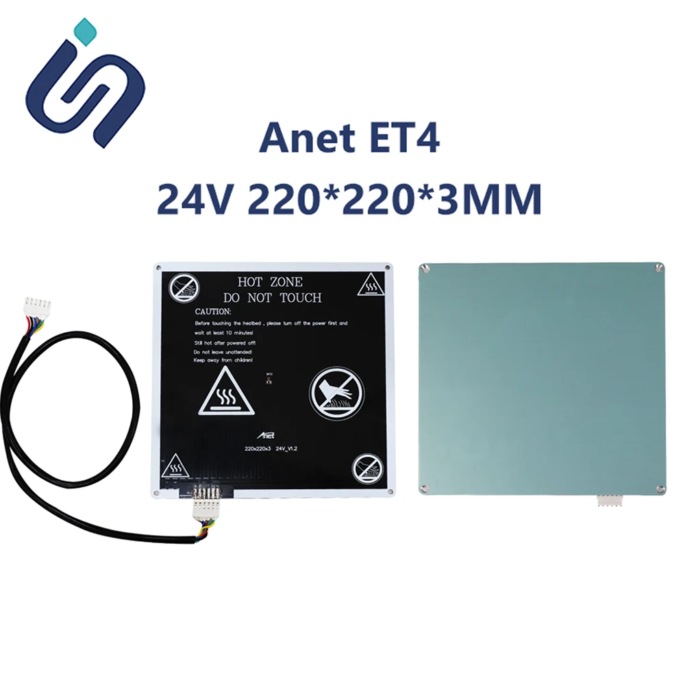 

Anet ET4 3D Printer Parts Heated Bed 24V Hotbed with cable Platform 220*220mm Hot bed 3D Printer Accessories