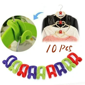 

10/50/100 Pcs Mini Creative Hooks for Clothes Hangers Flocking Clothes Hanger Hook Closet Organizador Space Saving