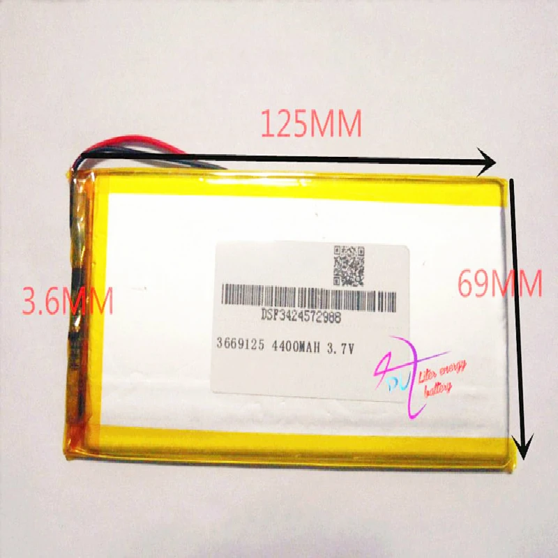 3669125 3 7 V 4400mAH 3570125 3270125 PLIB (полимерный литий-ионный аккумулятор) аккумулятор для