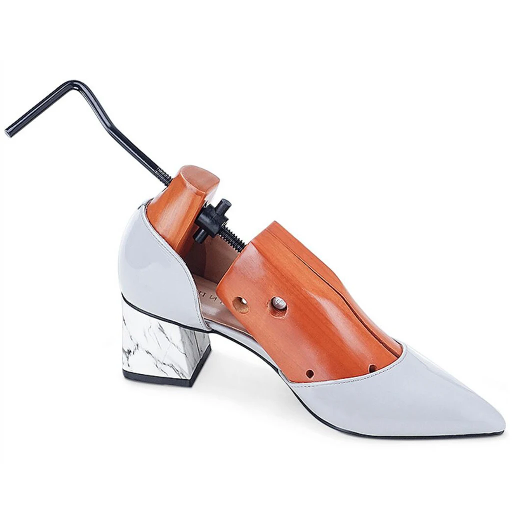1pc Ladies Men Home Adjustable Two Way Cedar Wood Shoe Tree Stretcher Shaper