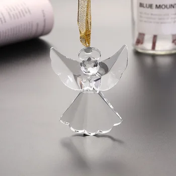 

Cute Transparent Crystal Angel Pendant Crystal Angel Figurine Creative Car Jewelry Pendant Home Craft Decoration Accessories