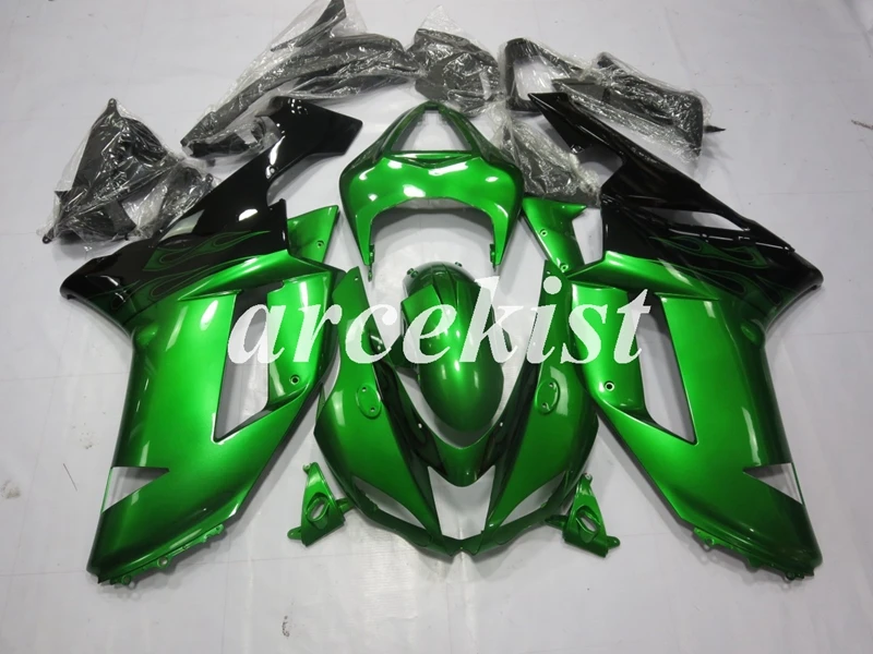 4 подарки ABS полный обтекатель комплект подходит для kawasaki Ninja ZX6R 636 2007 2008 07 08 6R ZX-6R Кузов Набор зеленый черный яркий