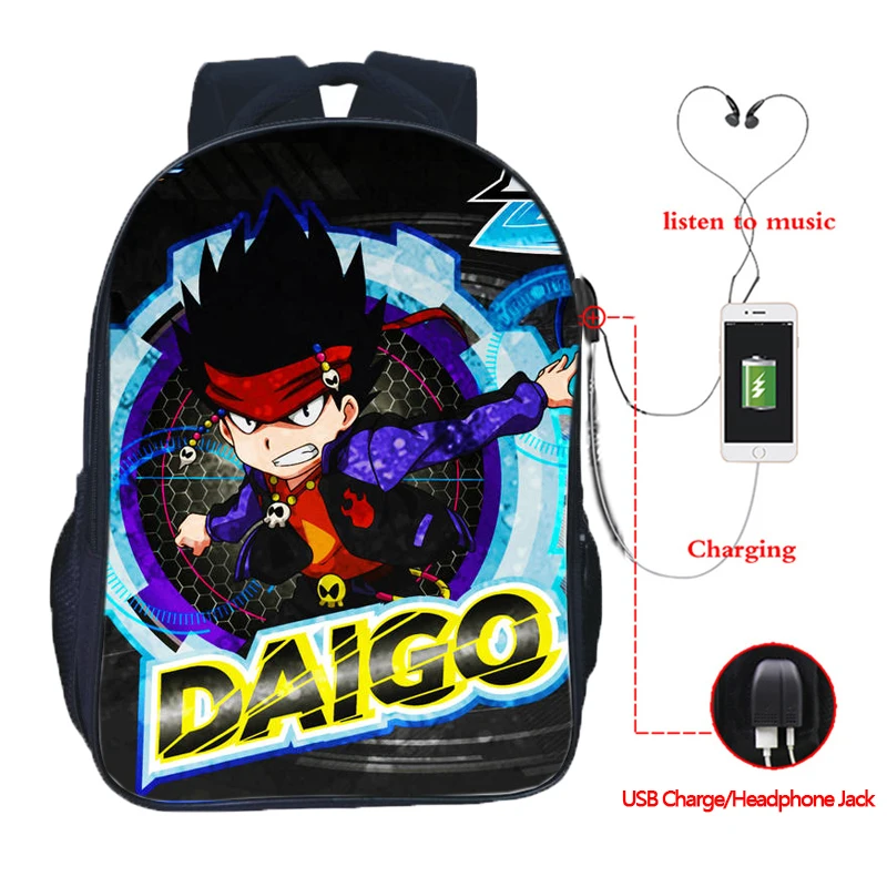 Beyblade USB зарядка студенческий школьный рюкзак мальчики девочки ранец красивый школьный модный рюкзак для подростков мужчин