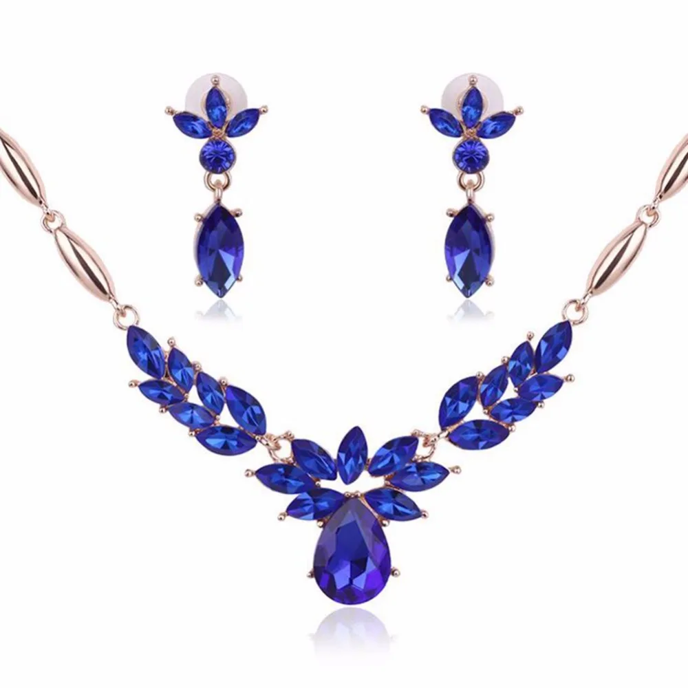 Веер Rhineston модные дубайские Золотые Ювелирные наборы для женщин Имитация Бохо Африканское ожерелье серьги ювелирный набор Schmuck