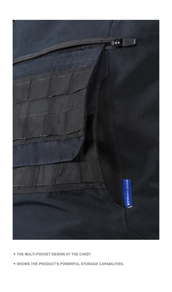 Reindee Lusion FW20 quick release waterproof ski jumpsuit front molle magnetic buckles techwear outdoor