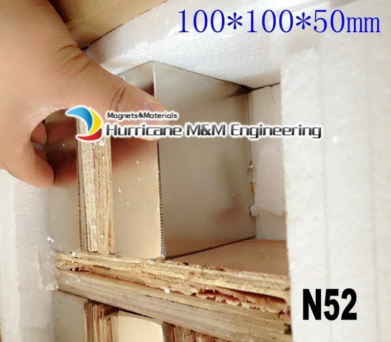 Магнит KING N52 NdFeB блок 100x100x50 мм 541 кг тянет супер сильные неодимовые постоянные магниты редкоземельный генератор магнит