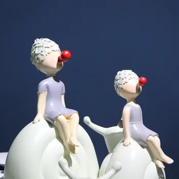 

[MGT] Cute girly heart snail resin ornaments to send lover friends crafts living room wine cabinet creative soft decorations