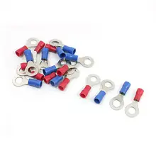 20 шт RV2-6/RV1.25-6 изолированные клеммы с кольцом AWG 16-14 AWG 22-16