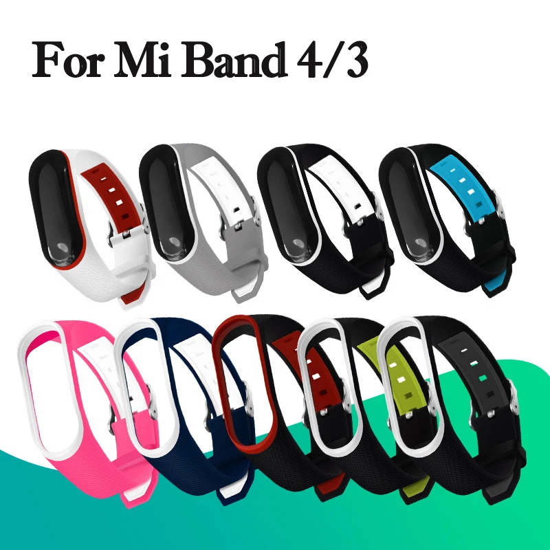 Мягкий силиконовый mi Band 3 4 ремешок 4 3 ремешок на запястье для Xiaomi mi 3 4 силиконовый mi band 3 4 аксессуары correa mi 3 замена