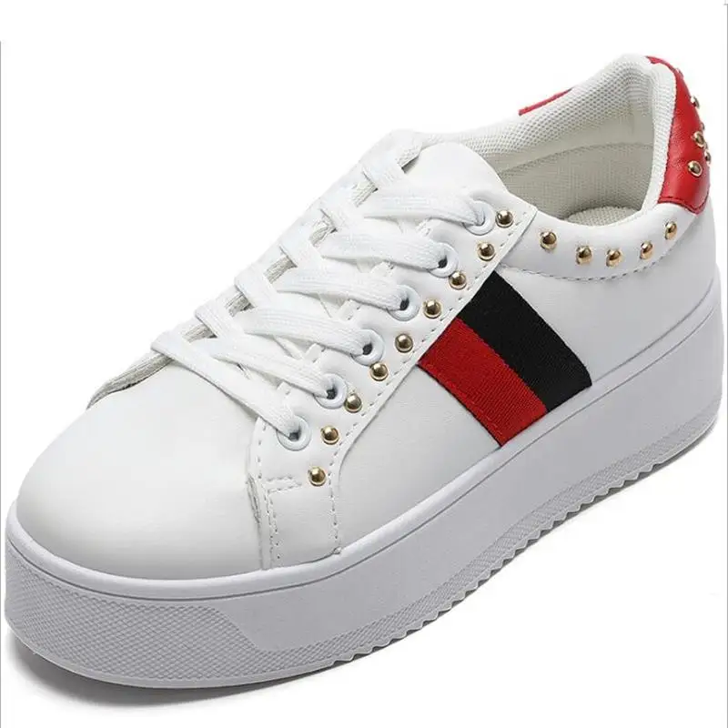 

British Style 2019 Spring And Summer Trend Casual Color Matching Thick Bottom Balance Women's Small White Shoes