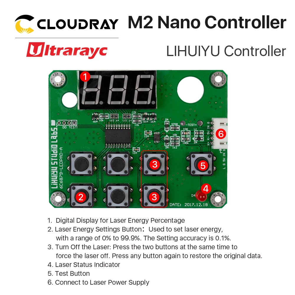 Ultrarayc LIHUIYU M2 Nano Лазерная плата управления материнская основная + панель ключ B