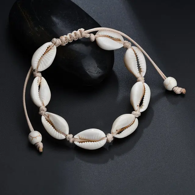 Bohème naturel coquille de mer bracelets porte-bonheur pour femmes hommes été plage de sable à la main chaîne corde chaînes bracelet bijoux à bricoler soi-même