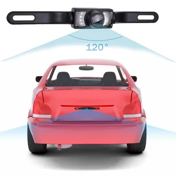 

LCD Monitor License Plate & Rear View Camera Kit IP-65 2pcs Wireless Backup