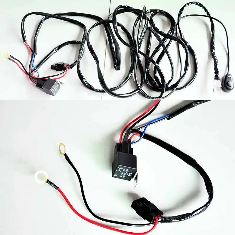 차량 램프 배선 하네스 키트 LED 작업등 바 무선 리모컨 점멸 와이어 컨트롤러 (SUV, 오프로드 트럭, 4x4, 4WD, 지프, ATV용)