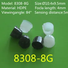 50 шт. 8308-8 г черный цвет и белый цвет форма купола человеческого тела инфракрасный PIR сенсор линза Френеля 10,4x9,5 мм фокусное расстояние 4 мм