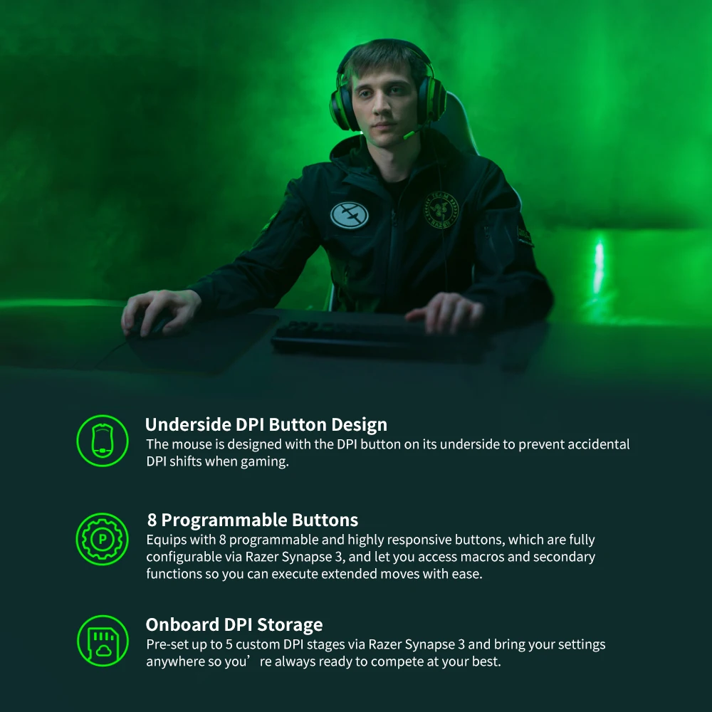Razer Viper Wired Gaming Mouse 16000DPI RGB Computer Mice PAW3390 Optical Sensor 60g DPI On-board Storage Chroma Lights System
