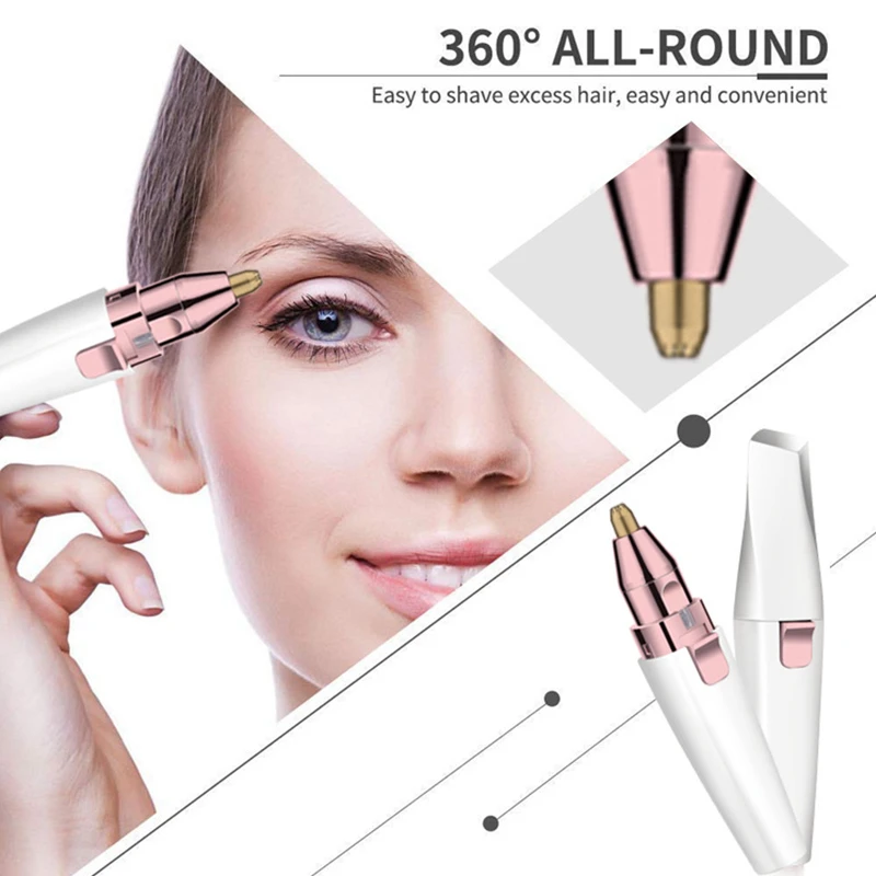 

2 In 1 Hair Remover Eyebrow Trimmer Epilator Female Body Facial Eye Brow Razor Shaver Portable Lady Shaving Machine Depilador