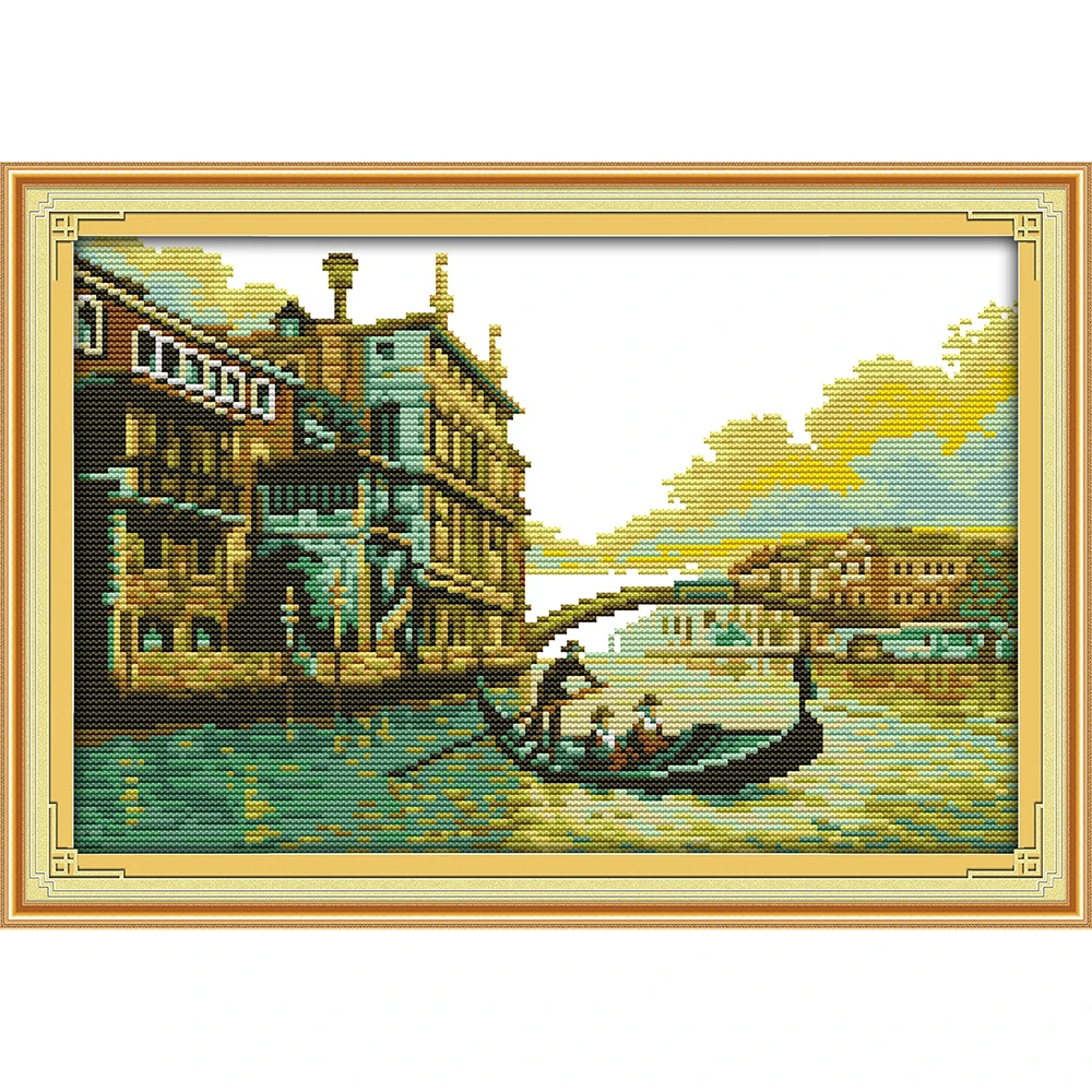 Everlasting Love Harbour Chinese Cross Stitch Kits Ecological Cotton Stamped 11CT Printed DIY New Year Gift Decorations For Home | Дом и сад