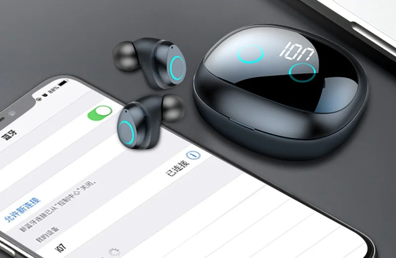 Bluetooth наушники TWS i07 светодиодный дисплей, наушники, 3D стерео гарнитура 5,0, стерео наушники-вкладыши, водонепроницаемые наушники с микрофоном для мобильного телефона