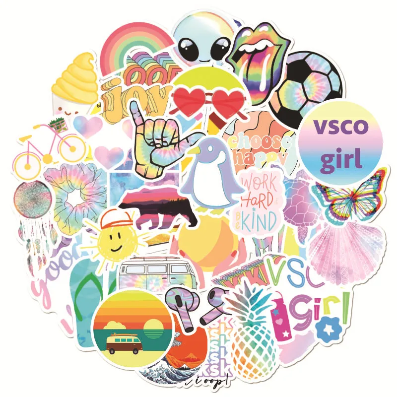 50 шт. Kawaii Vsco девушки аниме наклейка на ноутбук скейтборд книга дневник в стиле