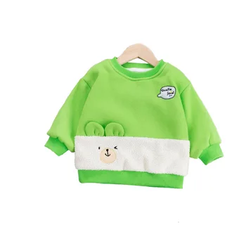 

Winter Baby Clothes Children Boys Girls Cartoon Double Layer Plus Velvet Thickening To Keep Warm T Shirt Toddler Casual Clothing