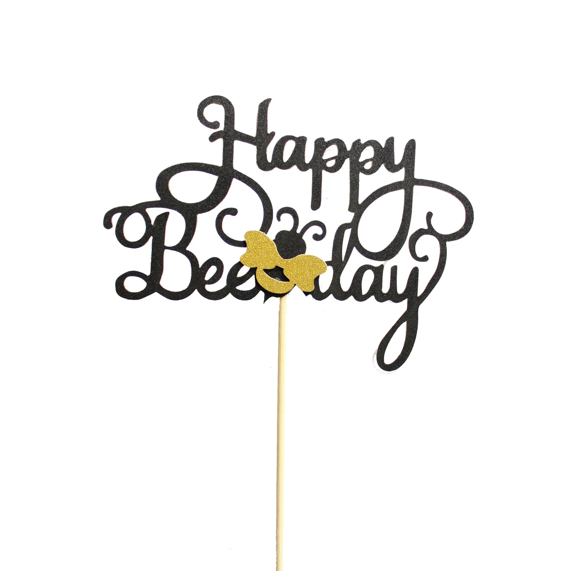 1pc cake topper Воздушные шары с Днем пчелы Bumble Bee тематический счастливый плакат "с днем рождения" медовая пчела вечерние украшения торт Топпер детский душ вечерние принадлежности - Цвет: 1pc cake topper