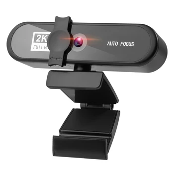 

2K HD Noise Reduction Auto Focusing Conference Built-in Mic Computer Webcam With Privacy Cover Tripod Game Online Teaching