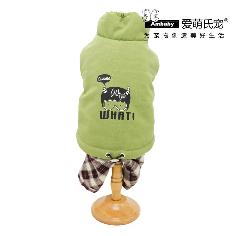 Green Ambaby демисезонная одежда для домашних животных продукты толстые теплые зимние комбинезоны для собак пальто Одежда для куртки для маленьких средних и больших размеров Домашние животные, собаки и кошки - Цвет: Green
