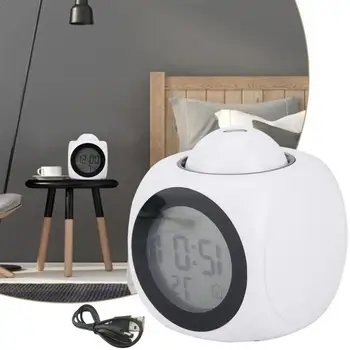 

1PCS Projection Clock LCD Display Alarm Clock Multifunction Clock LED Projection Projector with Voice Digital Talking K1M1