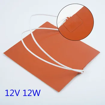 

100 * 120MM 12V DC 12W Flexible Waterproof Silicone Heater Bed Pad For 3D Printer Heat Bed Electric Pads